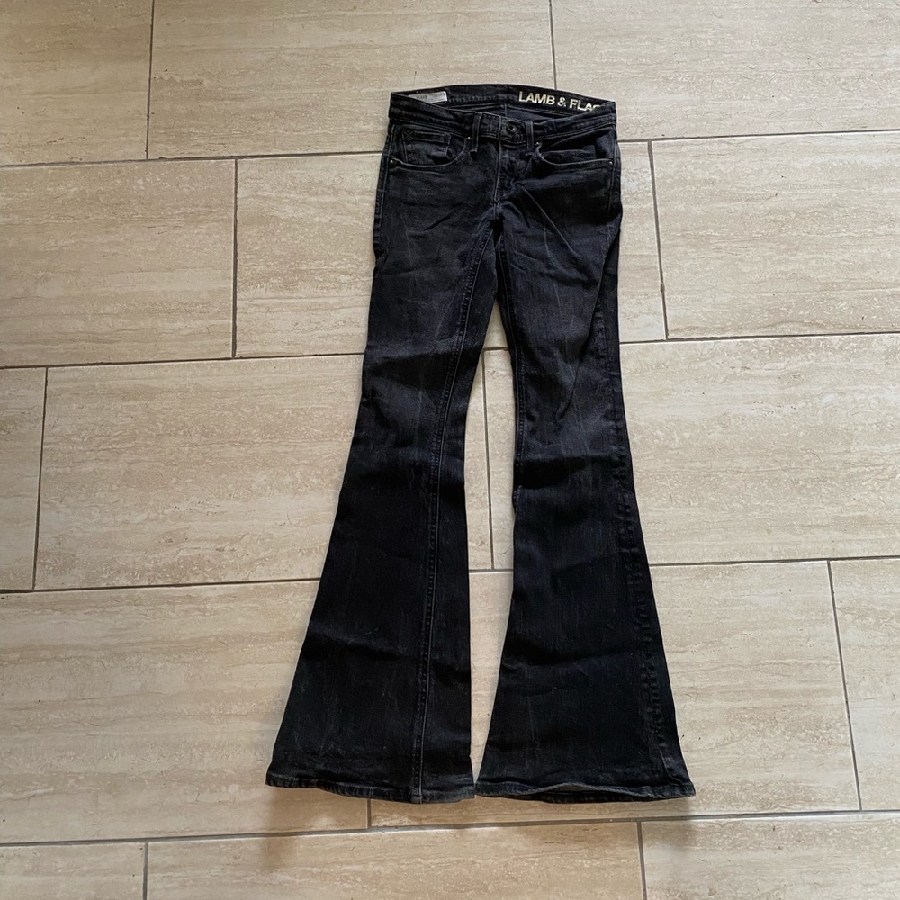 Lamb&flag low rise super flair denim pants